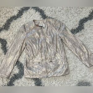 Vintage Kim Rogers Metallic Faux Snakeskin Jacket - size Small